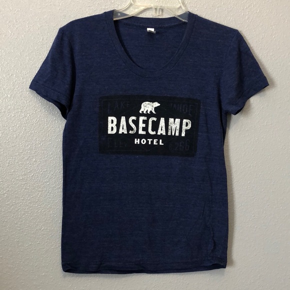 American Apparel Basecamp Lake Tahoe shirt Women's Petite Large bear lodge camp - Picture 1 of 7
